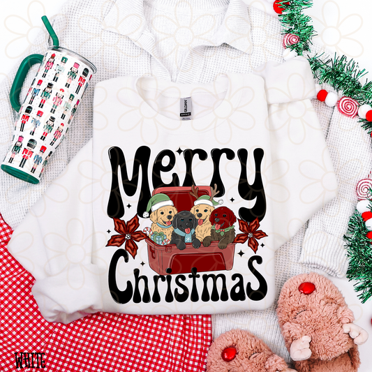 Merry Christmas Dogs Kids Completed Tee