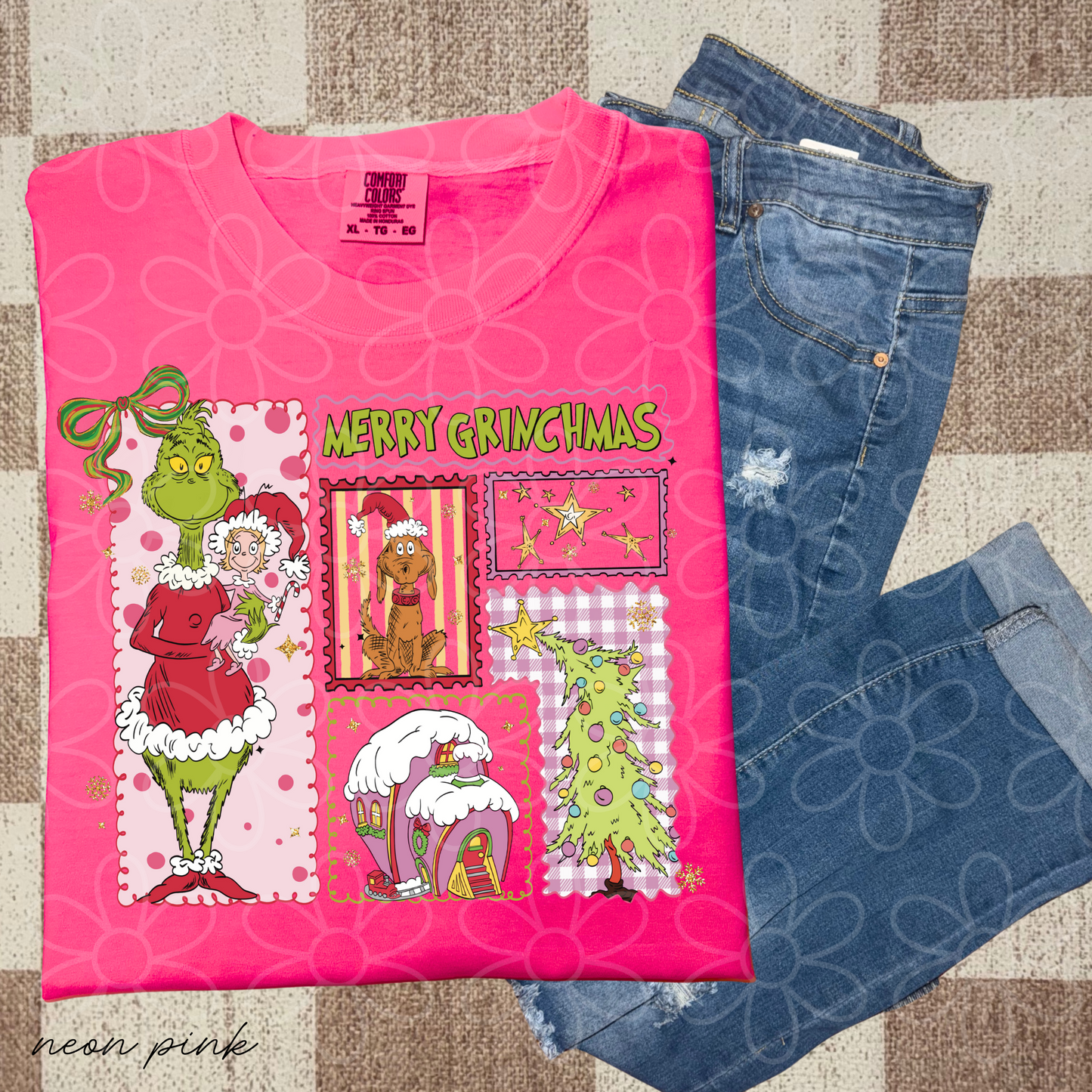 Merry Grinchmas Stamps Kids Completed Tee