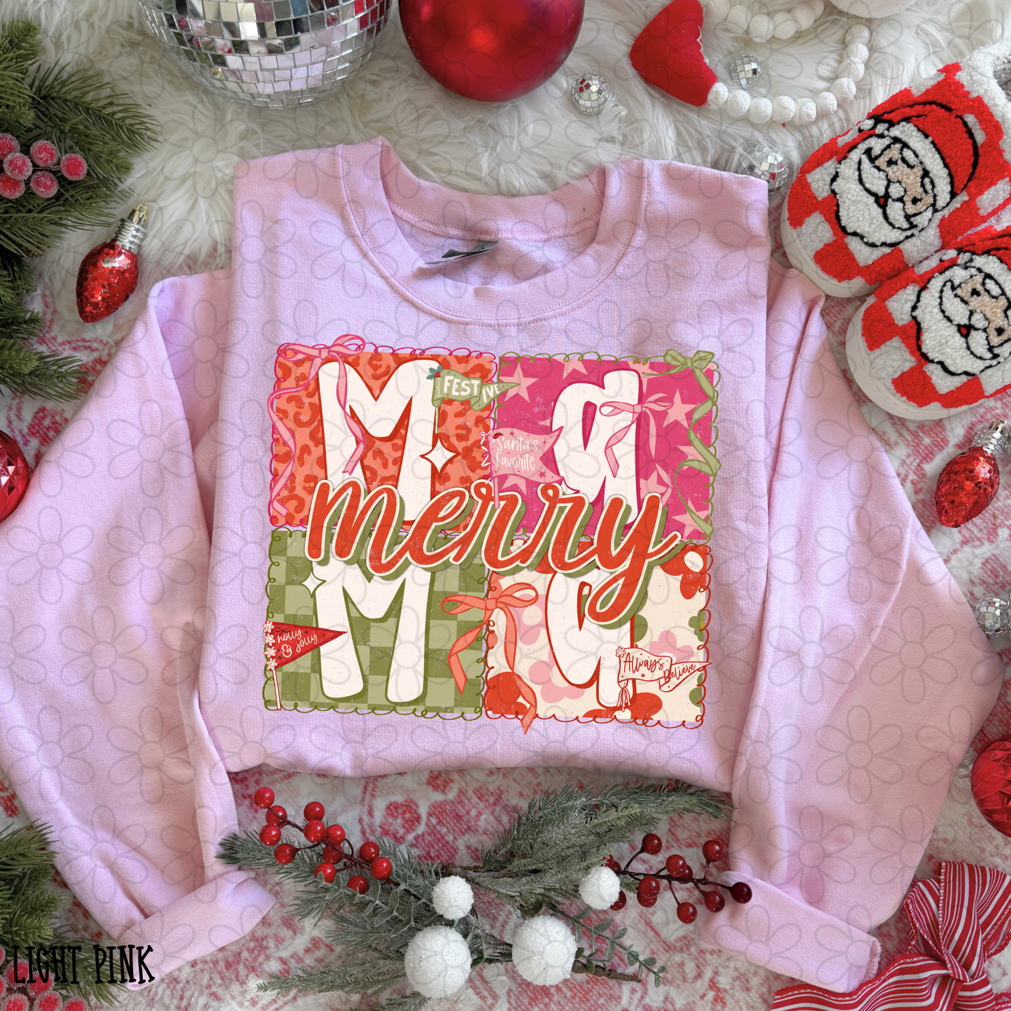 Merry Mama Preppy Patterns DTF Transfer