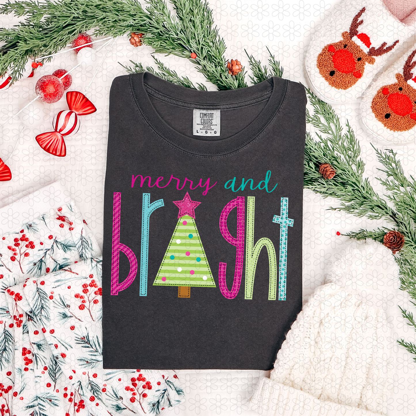 Merry And Bright DTF Transfer