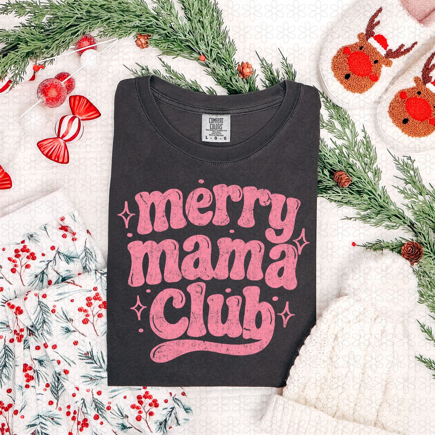 Merry Mama Club (Multiple Color Options) DTF Transfer