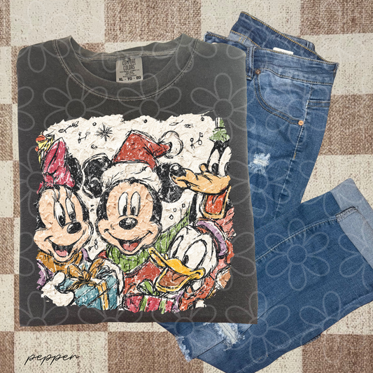 Mikey Christmas Sketch Kids Completed Tee