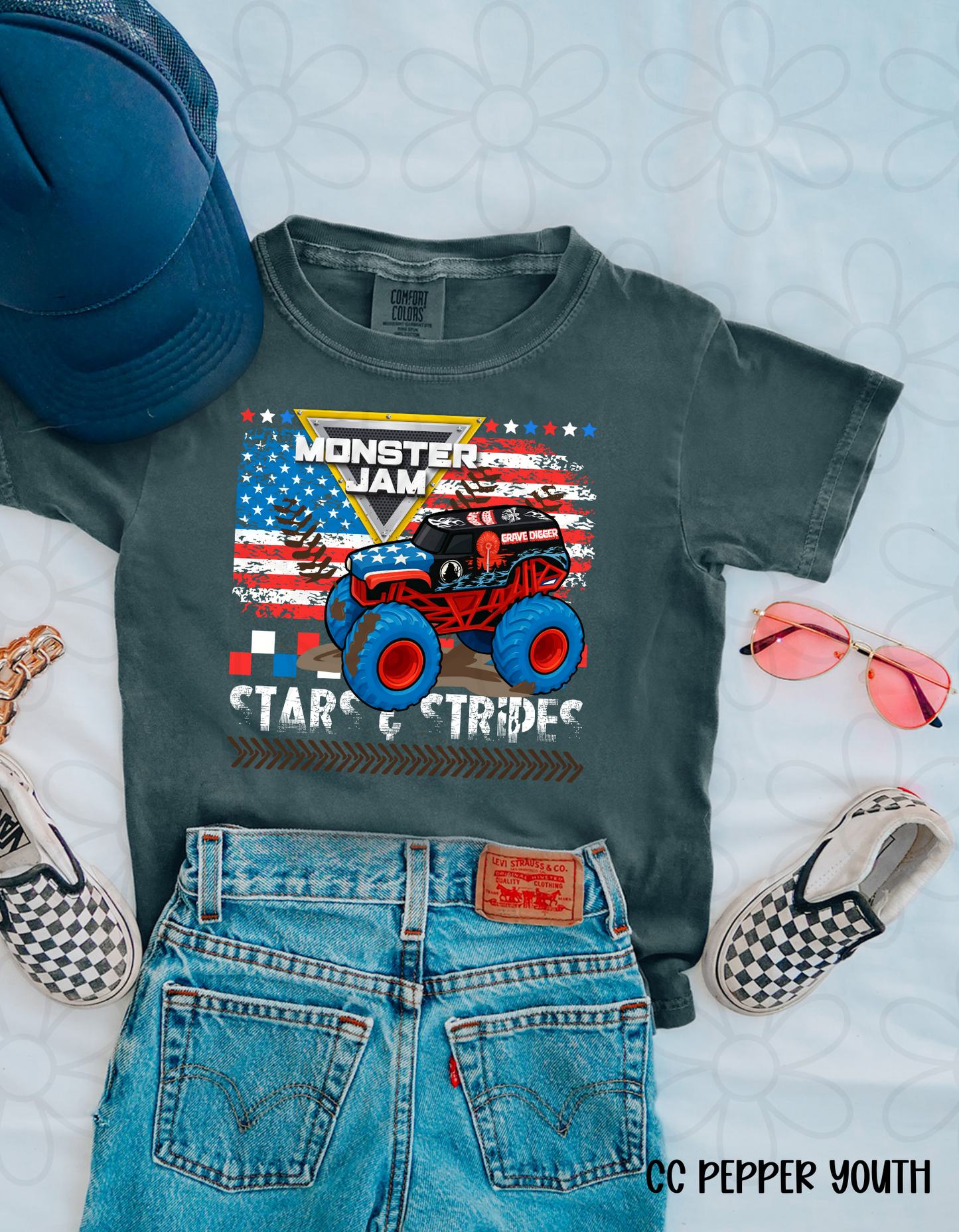 Monster Jam Stars & Stripes (Multiple Options) Kids Completed Tee