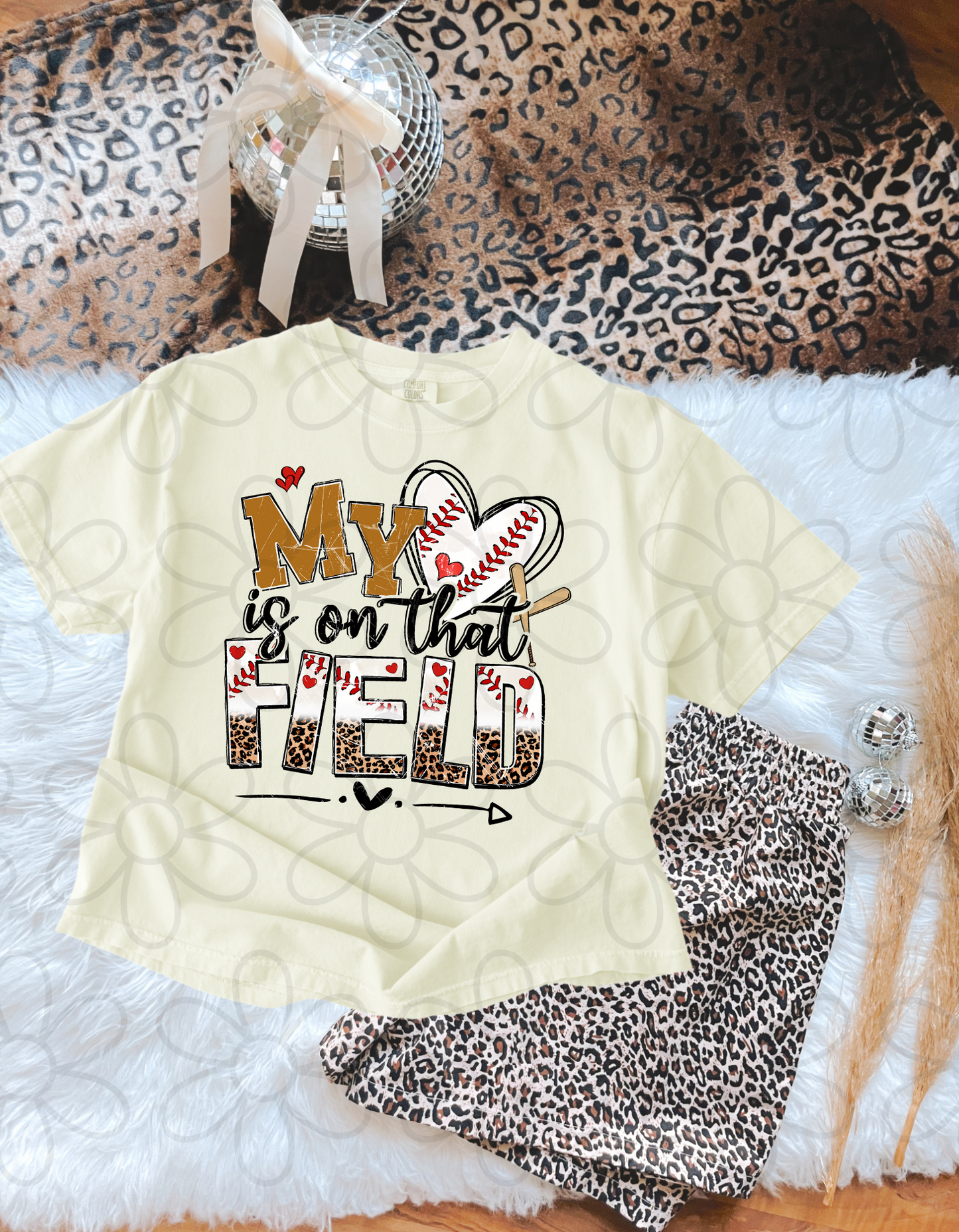 My Heart Is On The Field Baseball DTF Transfer