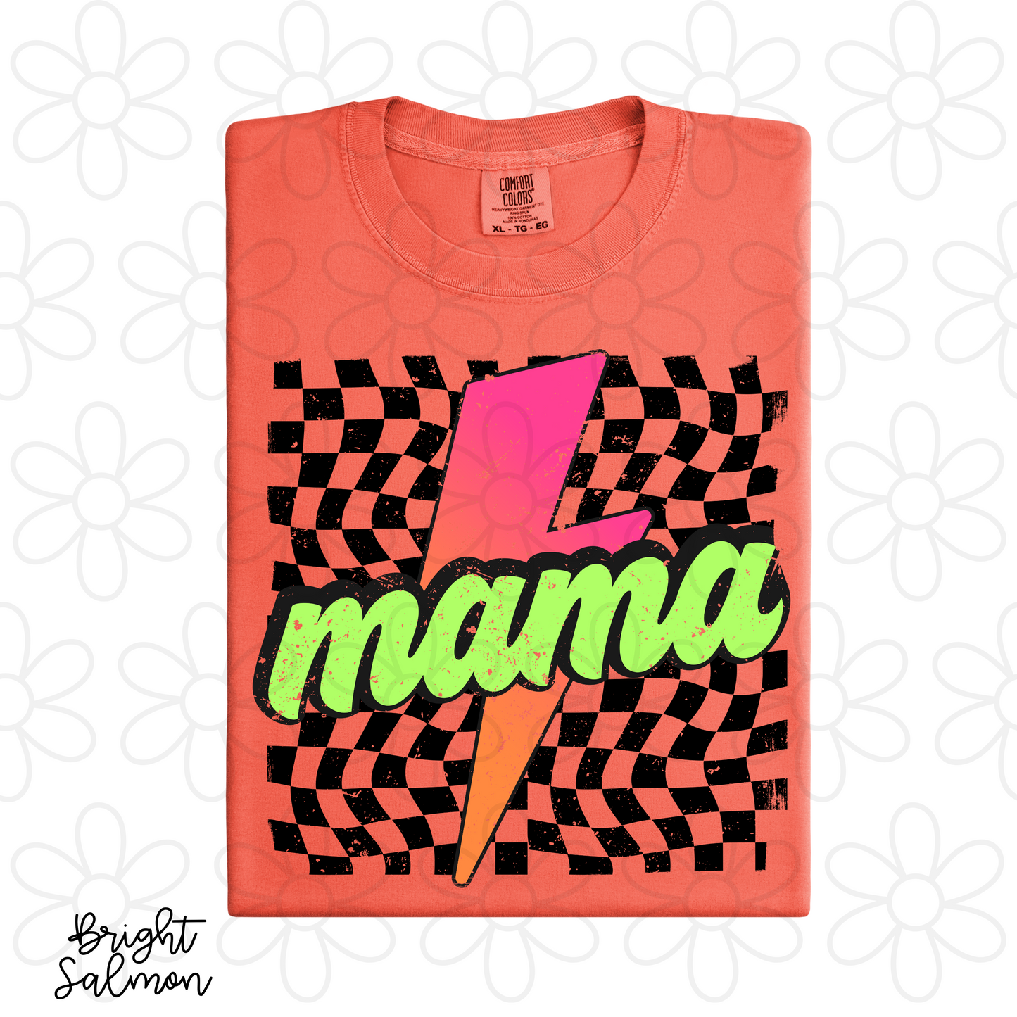 Neon Lightening Retro Mama DTF Transfer