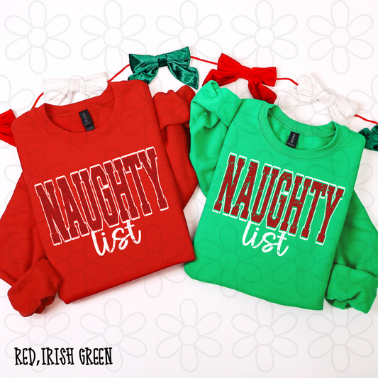 Naughty List Distressed Kids Completed Tee