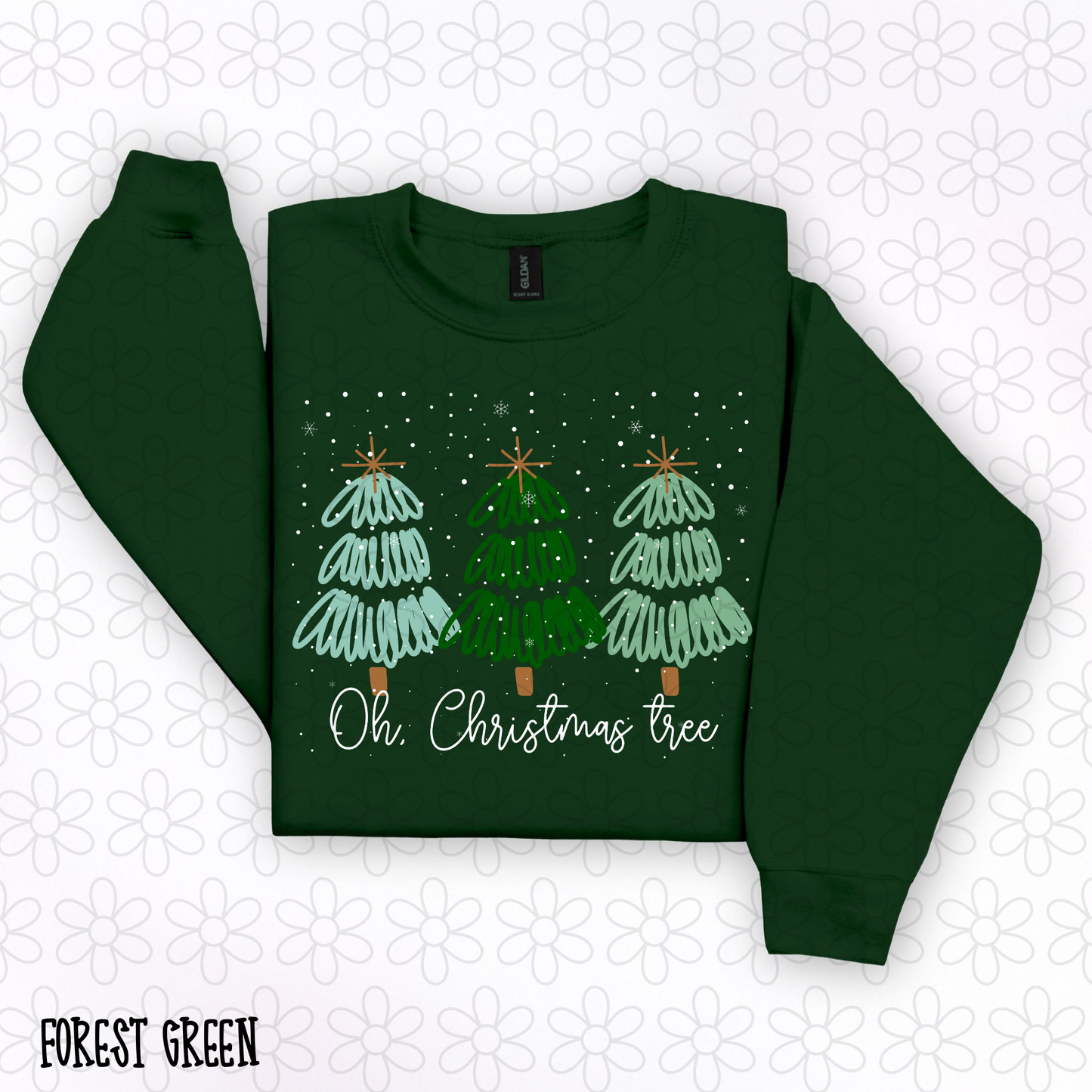 Oh Christmas Tree Blue Green DTF Transfer