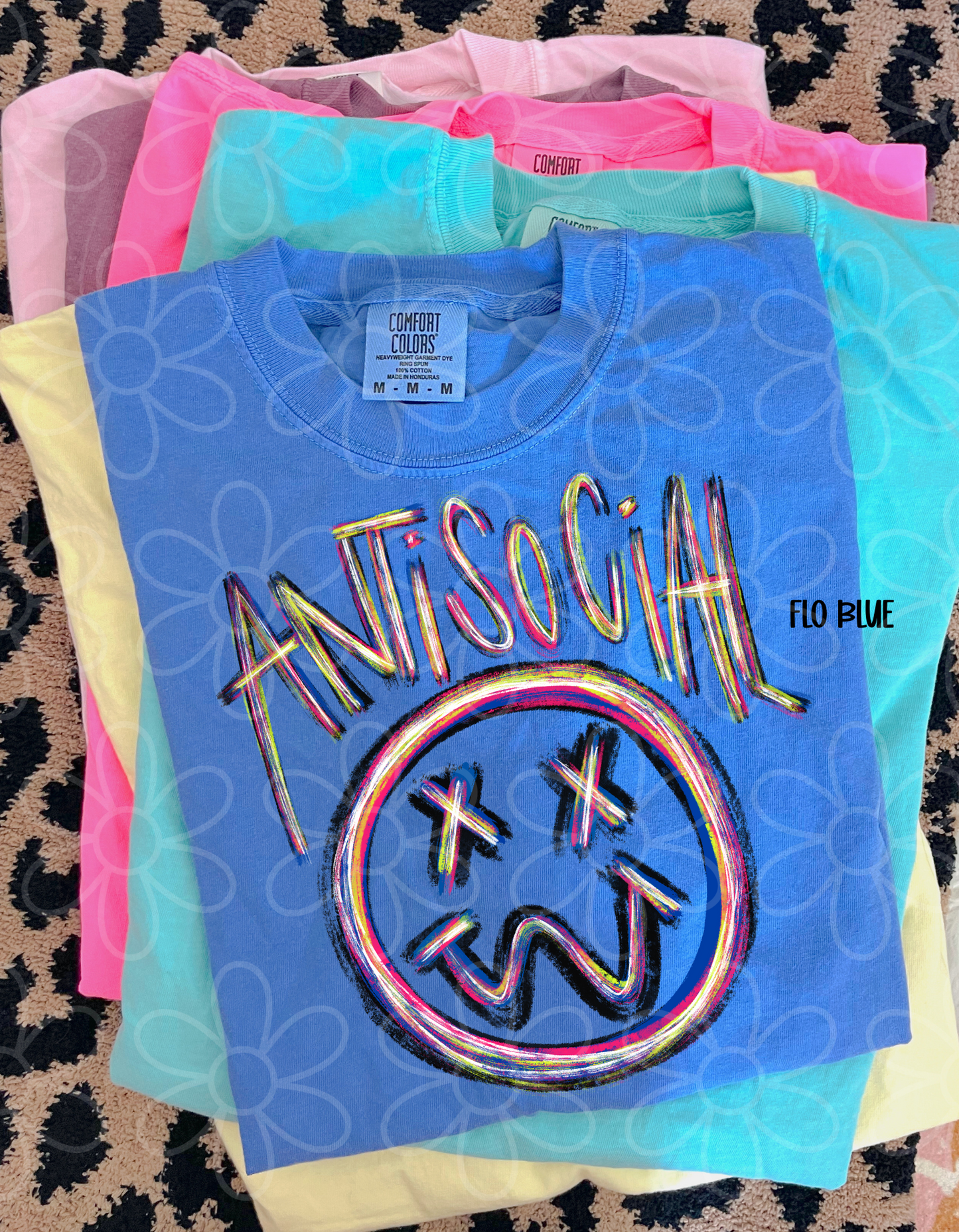 Painted Antisocial Smiley DTF Transfer
