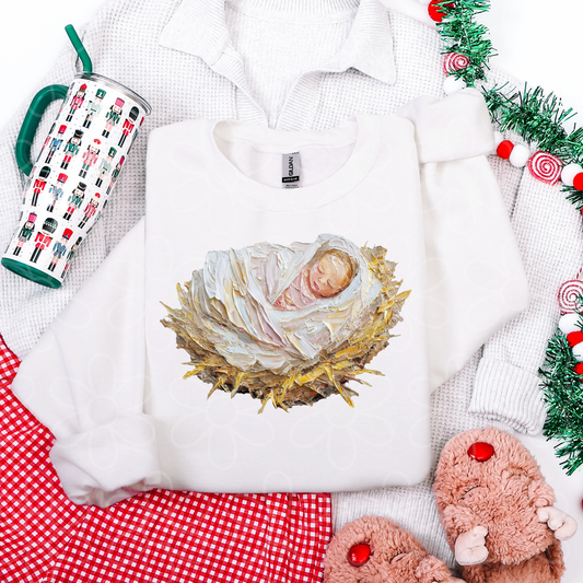 Painted Baby Jesus Completed Tee