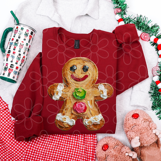 Painted Gingerbread Man Completed Tee