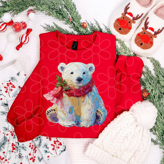 Painted Polar Bear Completed Tee