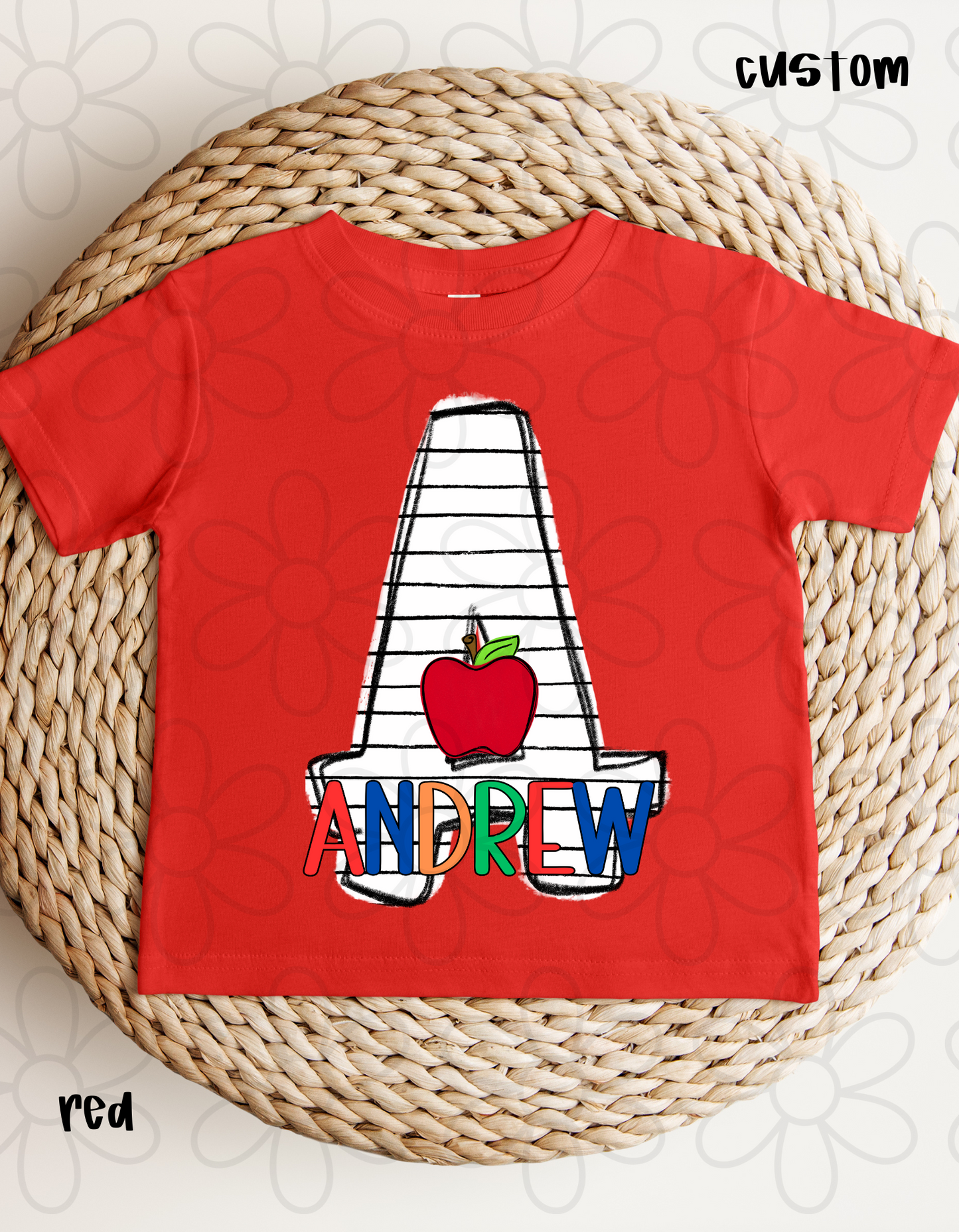 Paper Apple Custom Name DTF Transfer