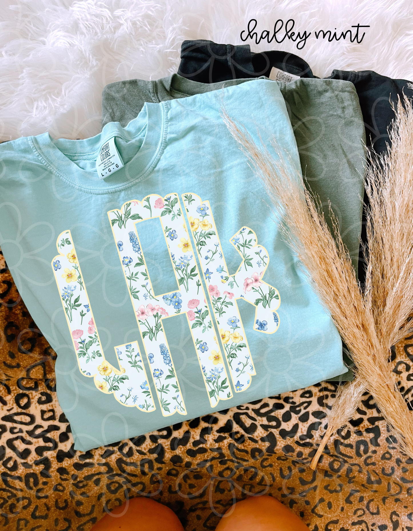 Pastel Floral Monogram DTF Transfer