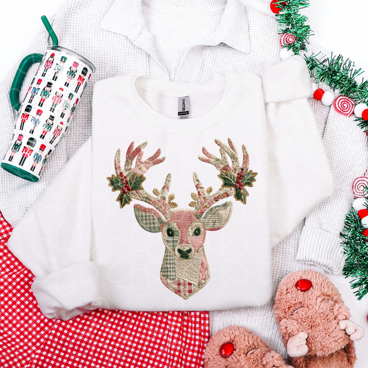 Patchwork Deer Kids Completed Tee