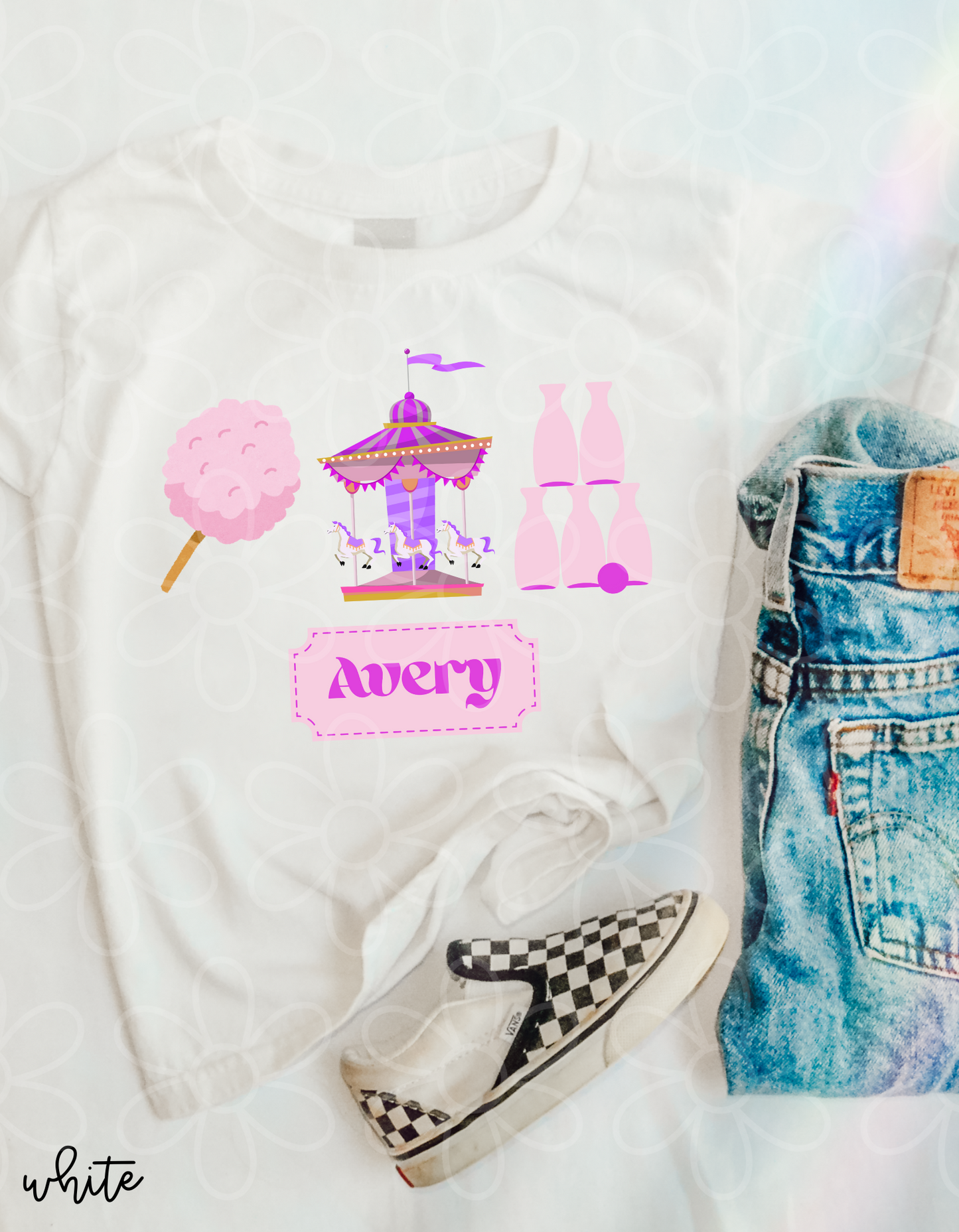 Pink Carnival Custom Name DTF Transfer