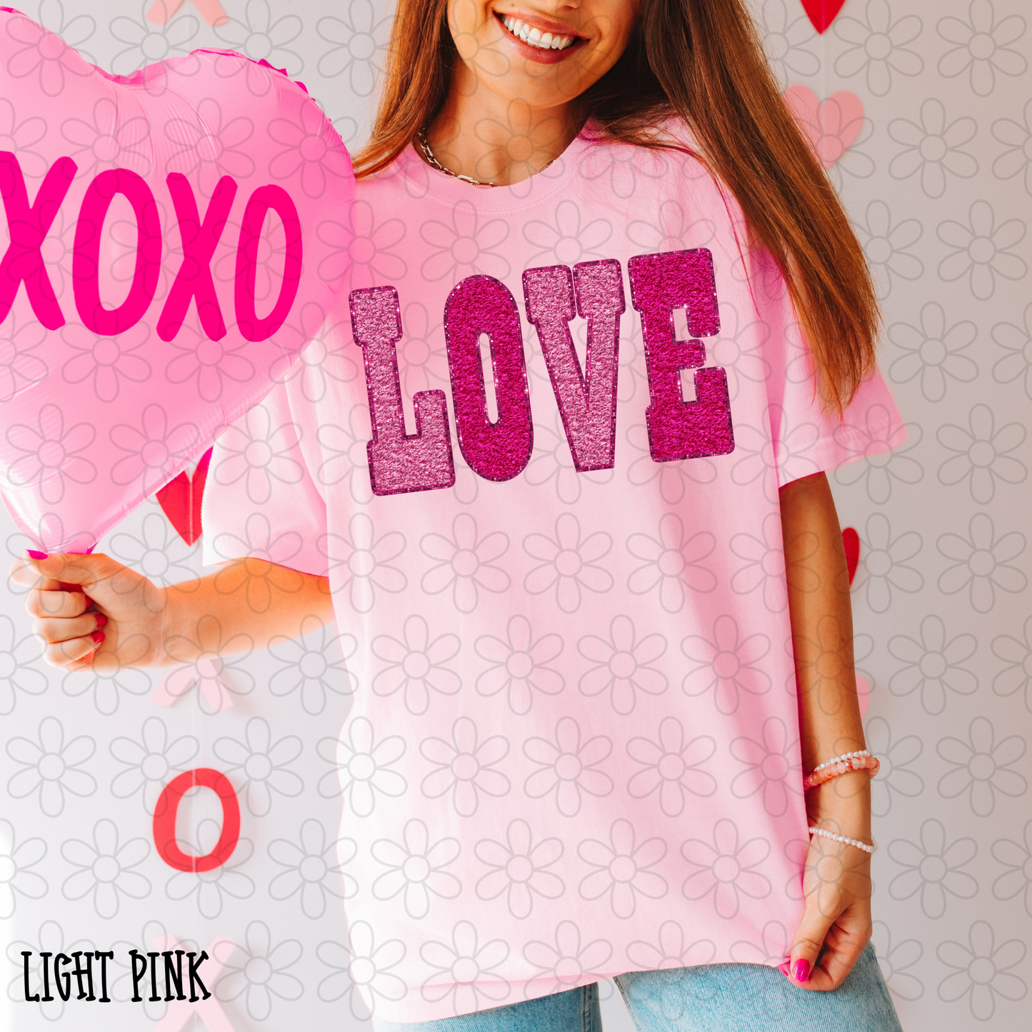 Pink Glitter Love DTF Transfer