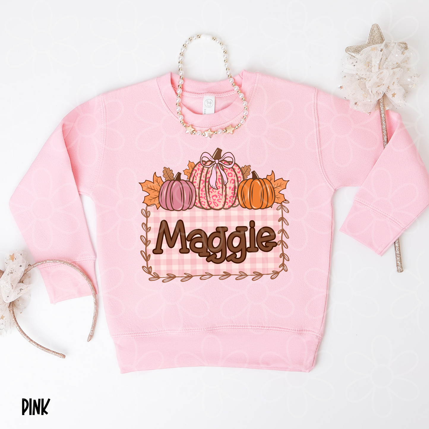 Pink Leopard Pumpkins Custom Name DTF Transfer