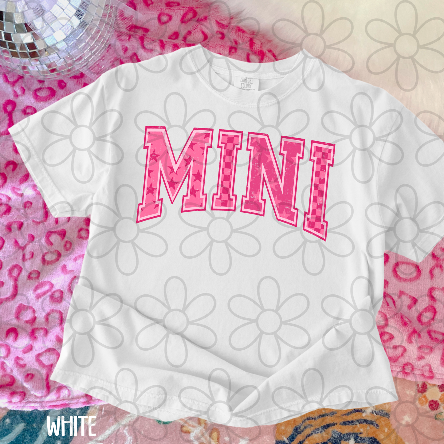 Pink Mini Checkered Stars Completed Tee