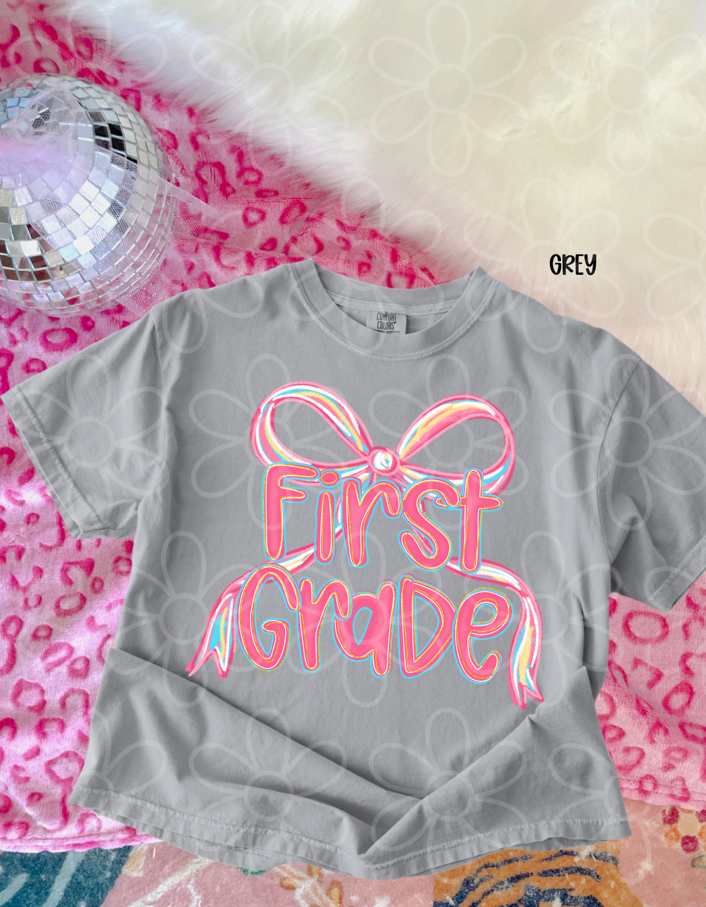Pink School Grades Bow (Multiple Options) DTF Transfer