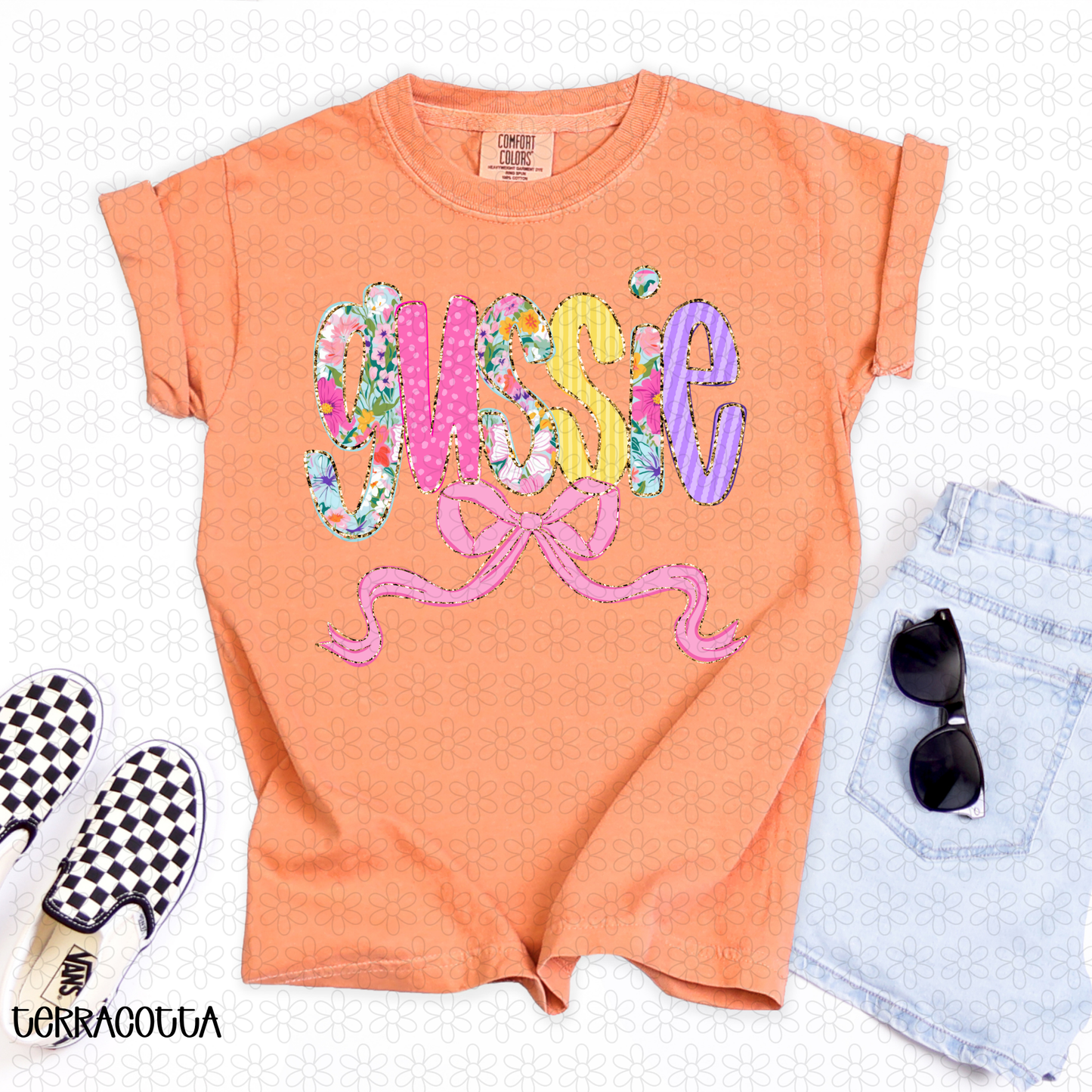 Pink Floral Gussie DTF Transfer