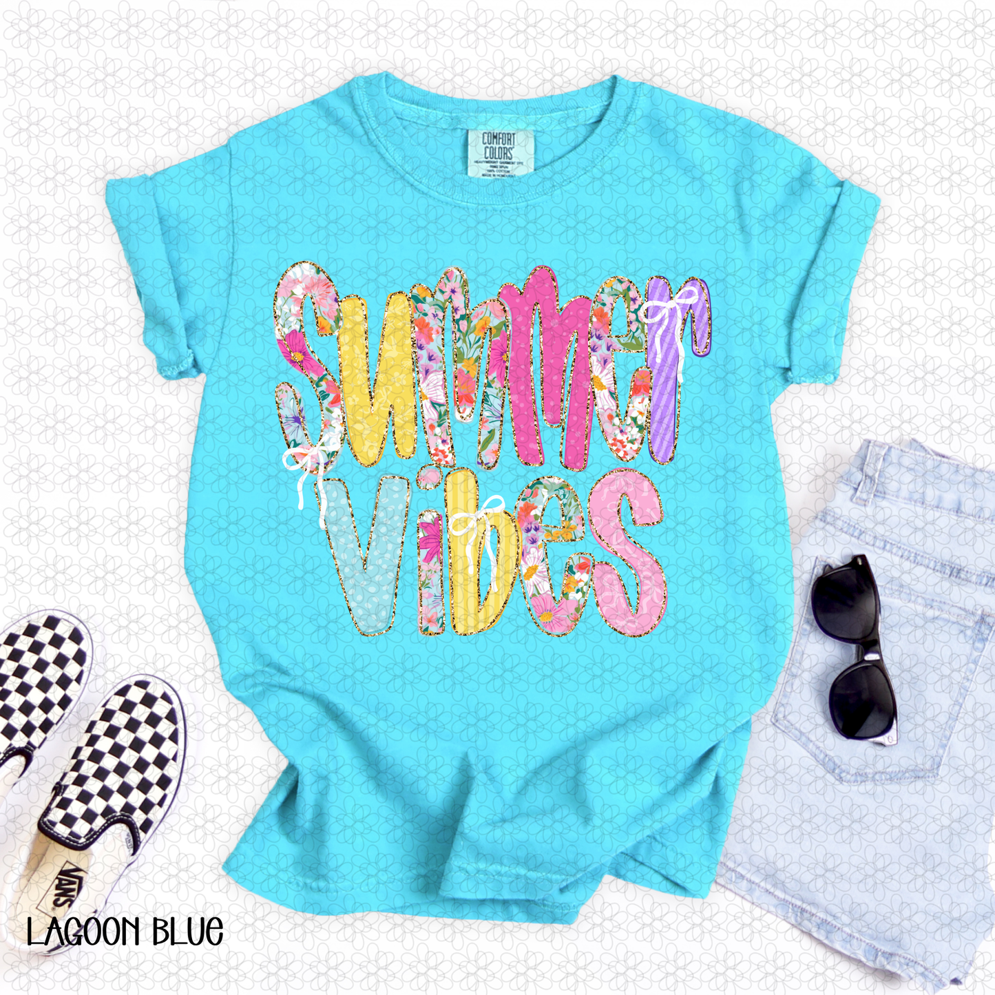 Pink Floral Summer Vibes DTF Transfer