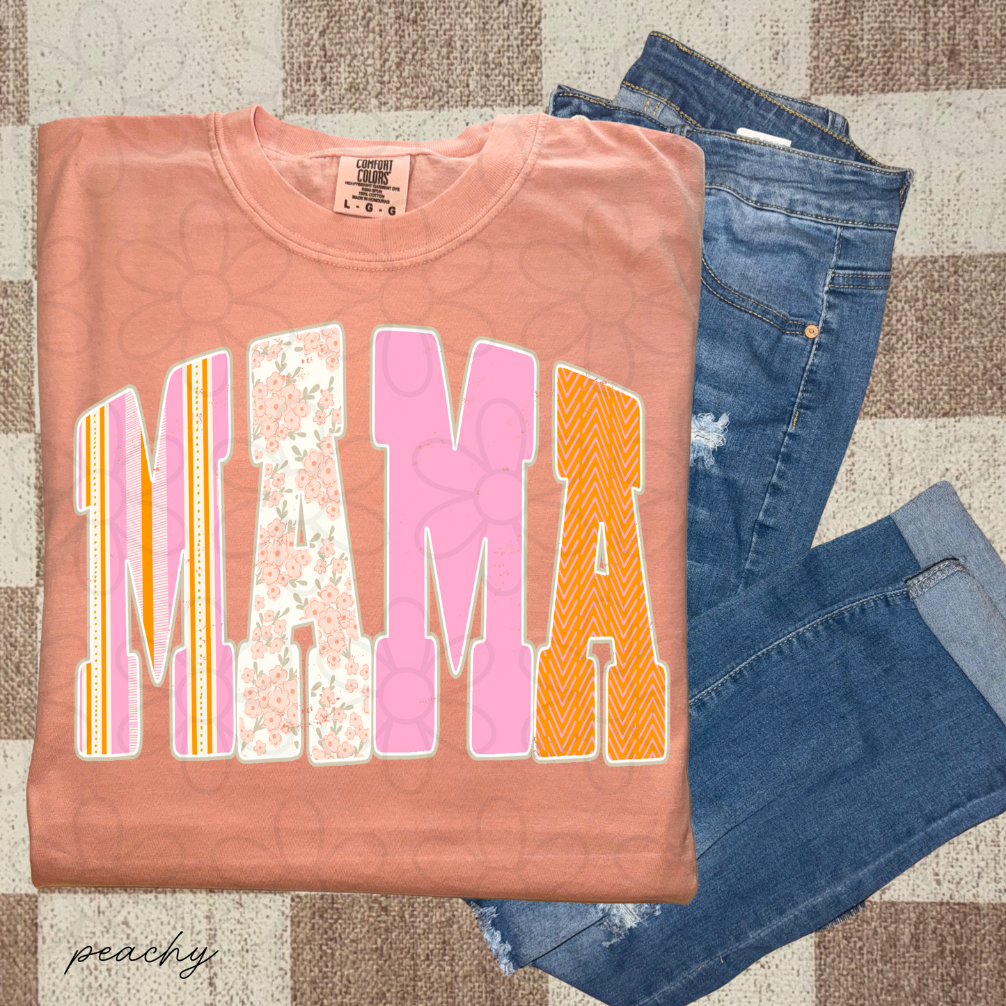 Pink & Orange Mama DTF Transfer