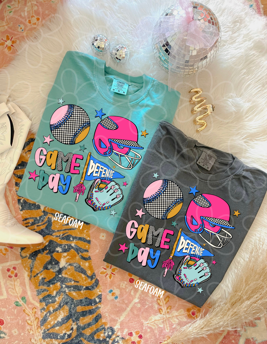 Preppy Checkered Game Day Kids Completed Tee