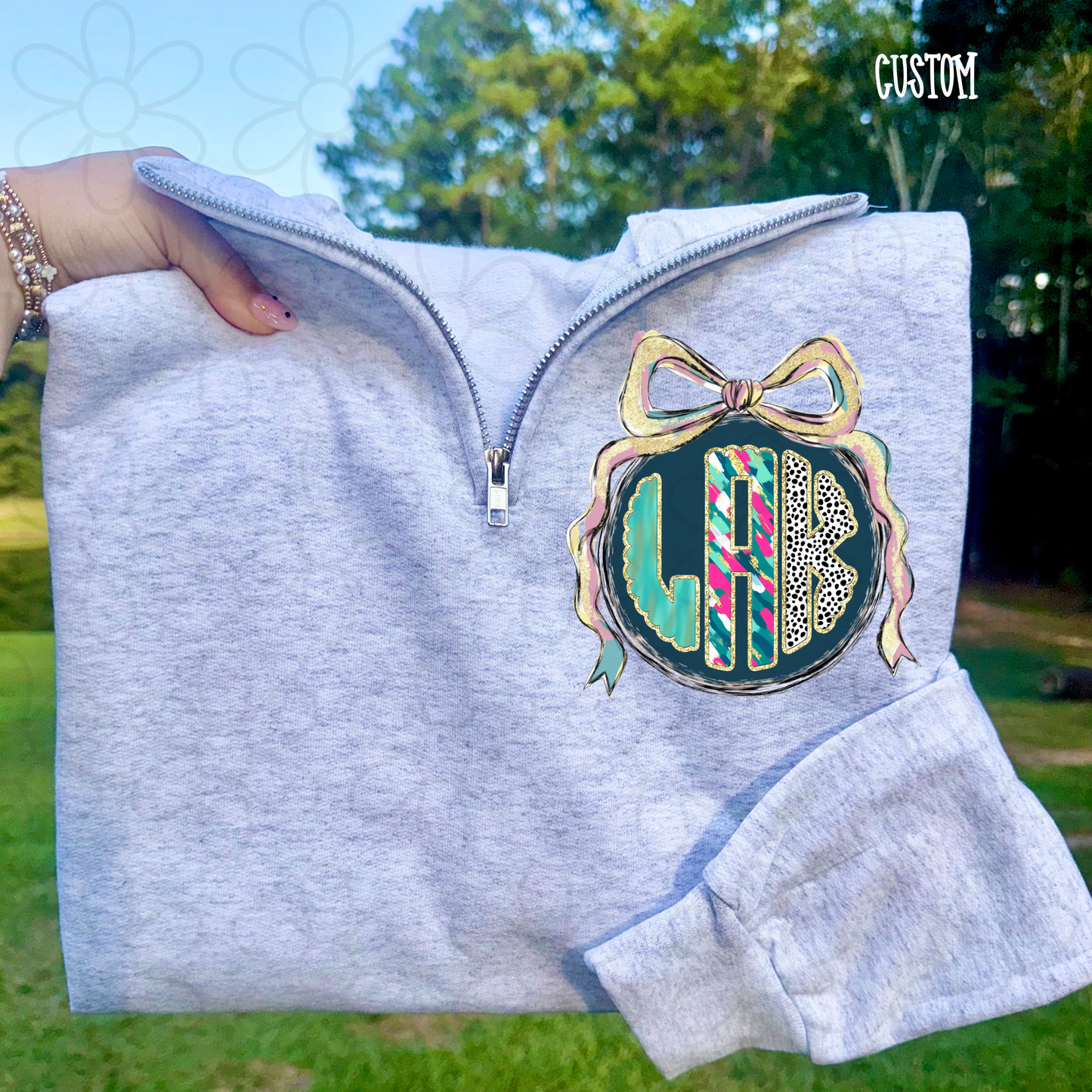 Preppy Christmas Custom Monogram DTF Transfer