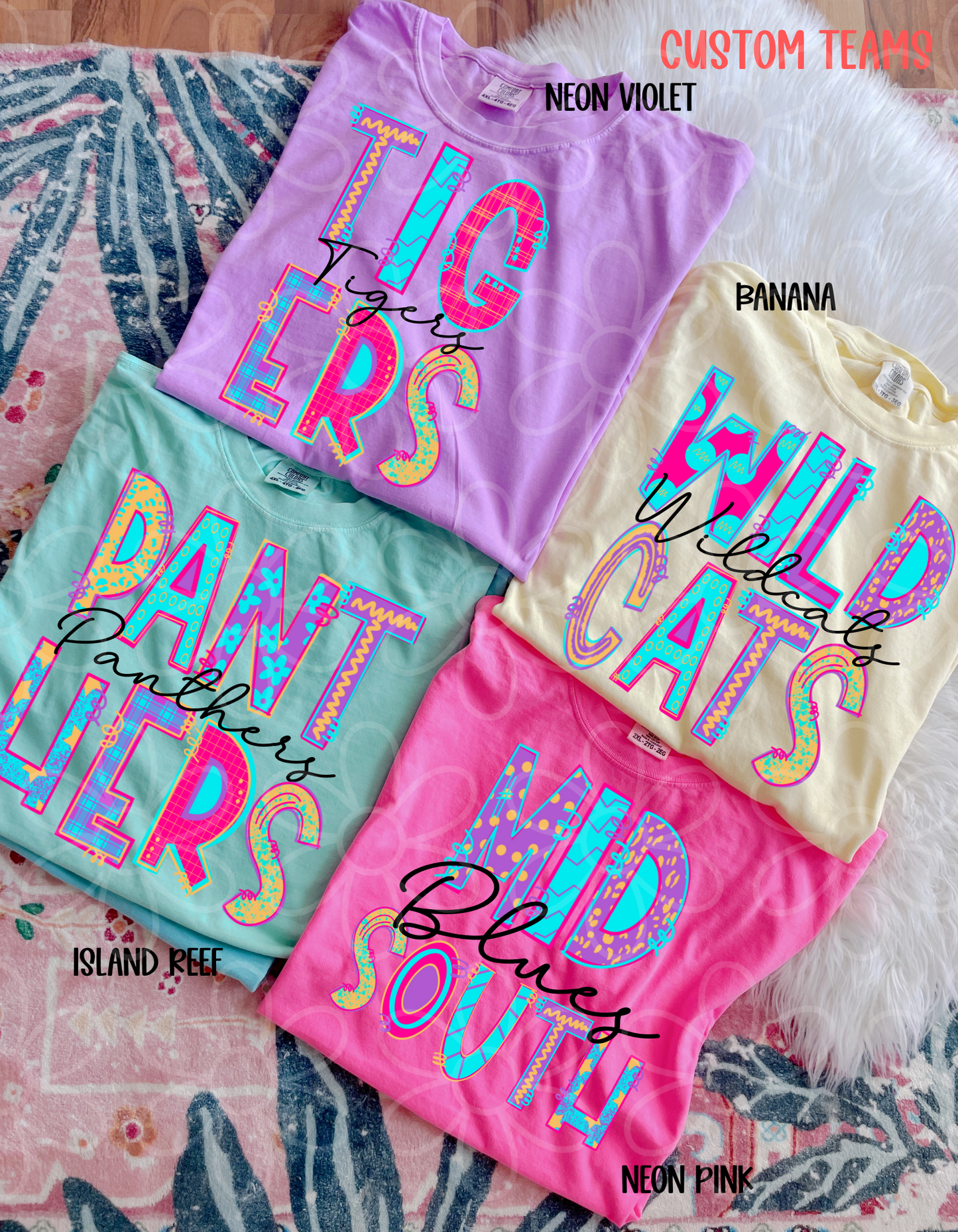 Preppy Custom Sports Team Name DTF Transfer