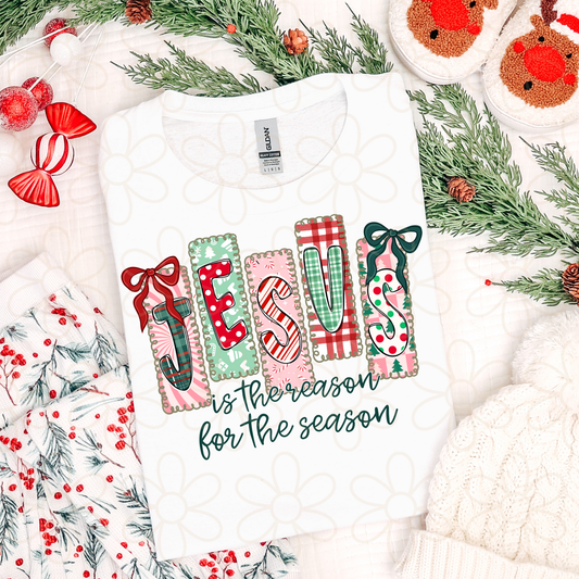 Preppy Jesus Is The Reason For The Season Kids Completed Tee
