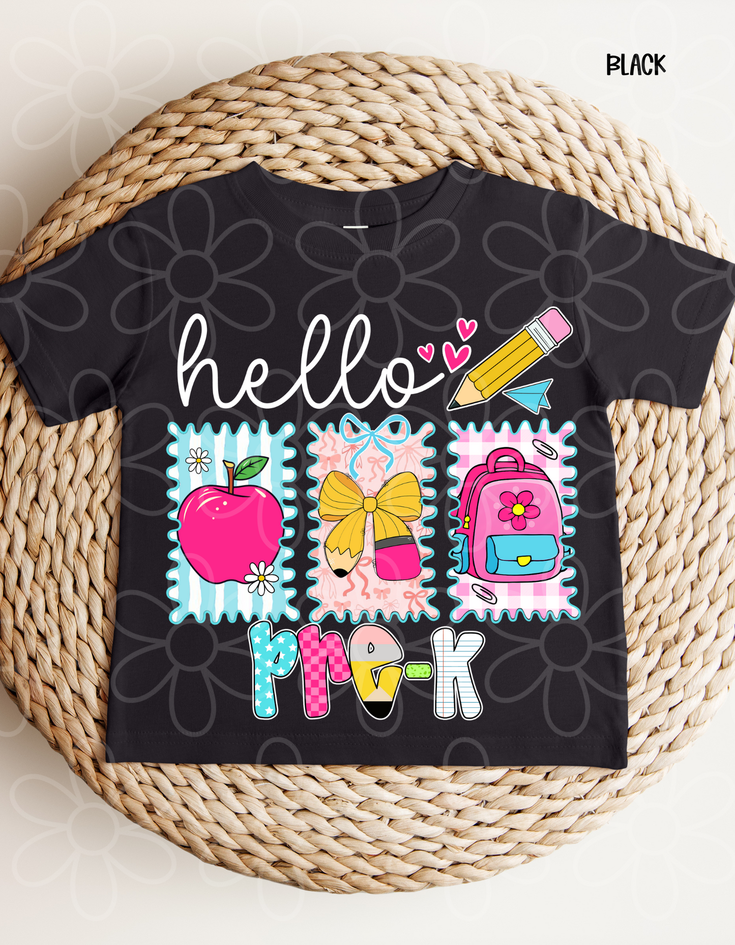 Preppy Pink & Blue Hello Grades (Multiple Options) DTF Transfer