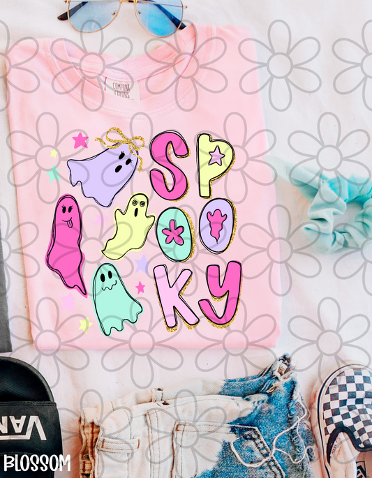 Preppy Spooky Ghosts Kids Completed Tee