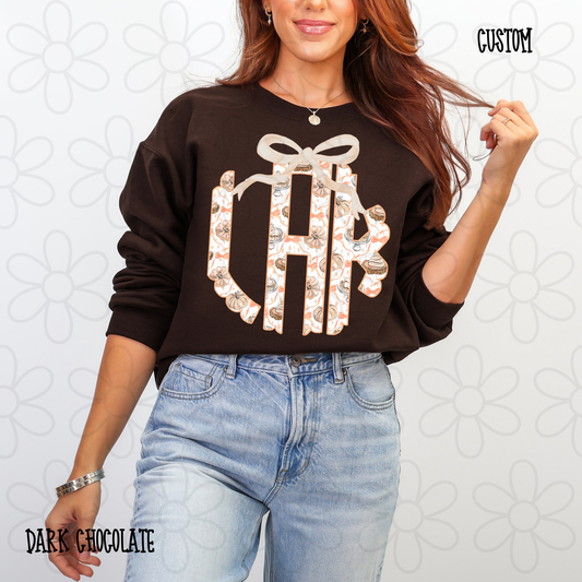 Pumpkin Pie Custom Monogram DTF Transfer