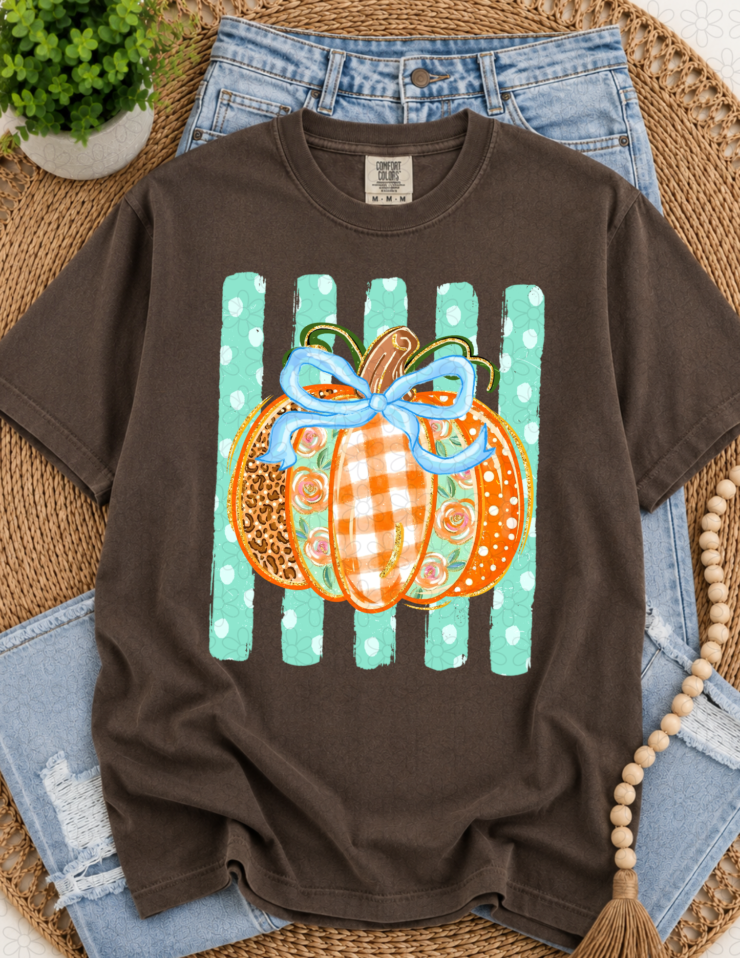 Pumpkin Floral Coquette DTF Transfer