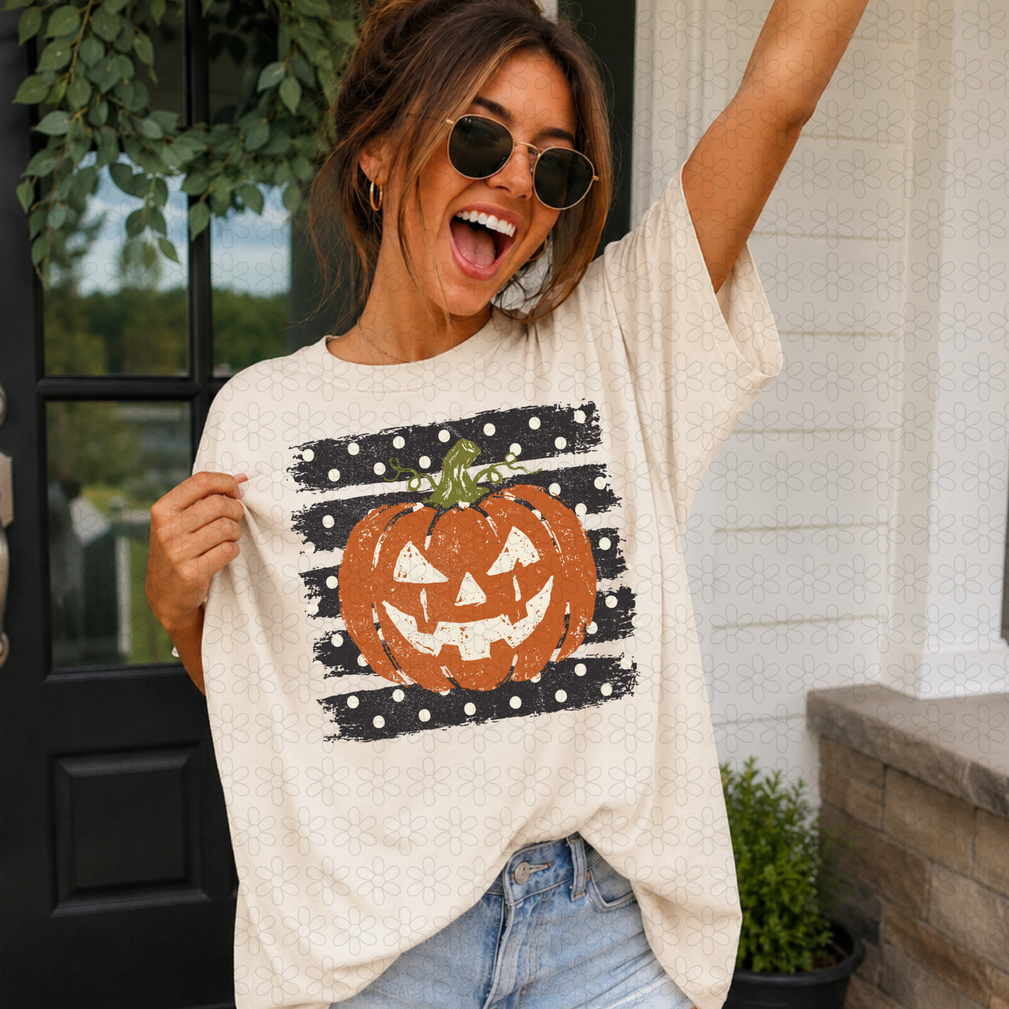 Pumpkin Polka Dot DTF Transfer