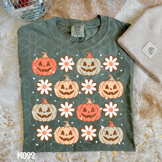 Pumpkins & Flowers Completed Tee