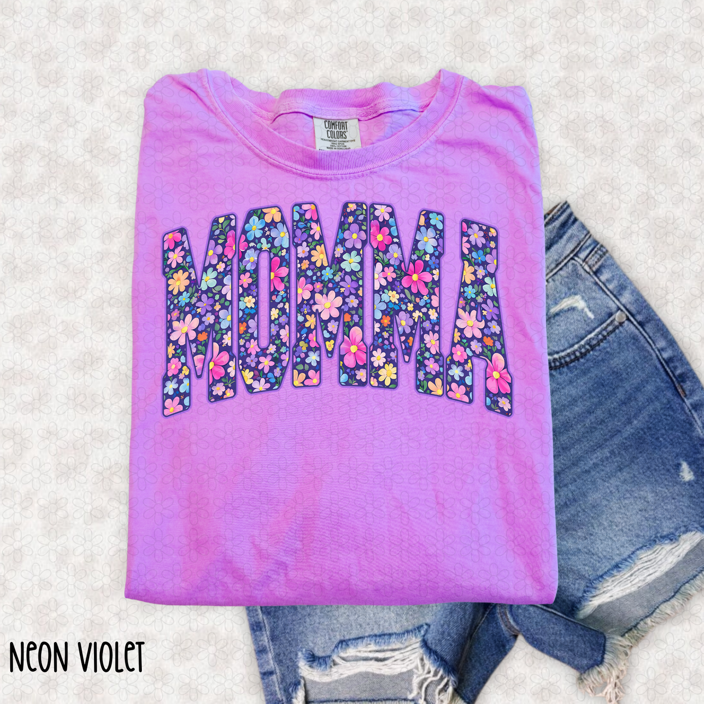 Purple Floral Titles (Multiple Options NO Customs) DTF Transfer