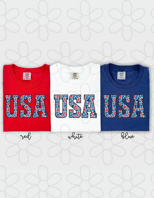 RWB Camo USA Completed Tee