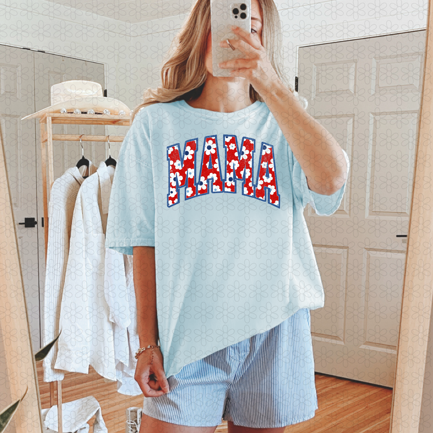 RWB Floral Mama DTF Transfer