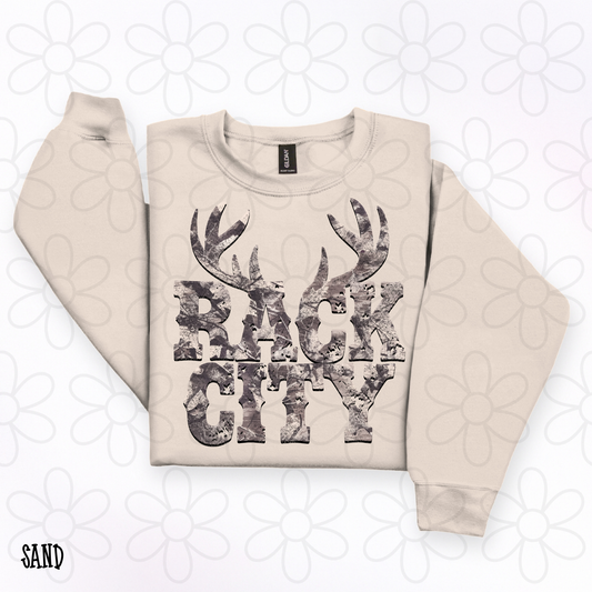 Rack City Camo Antlers Completed Tee