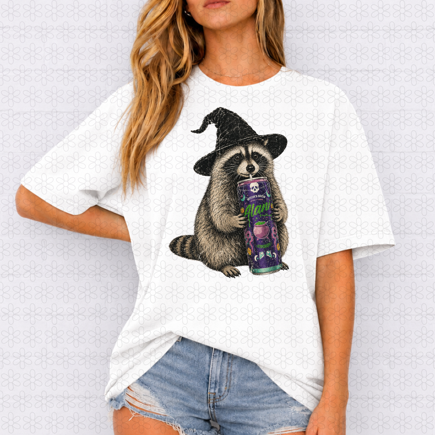 Racoon Halloween Drink DTF Transfer