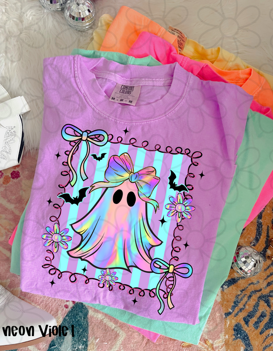 Rainbow Coquette Ghost Kids Completed Tee