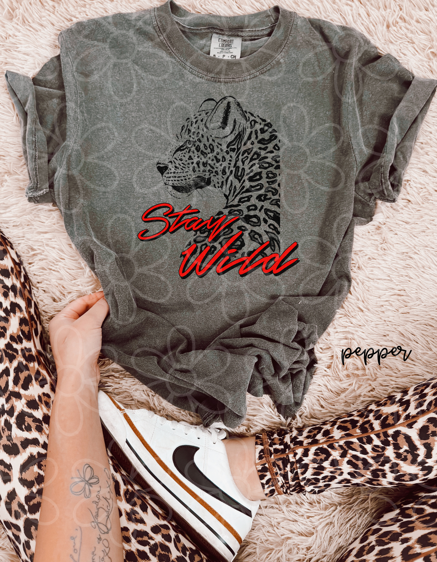 Red Stay Wild Tiger Kids Completed Tee