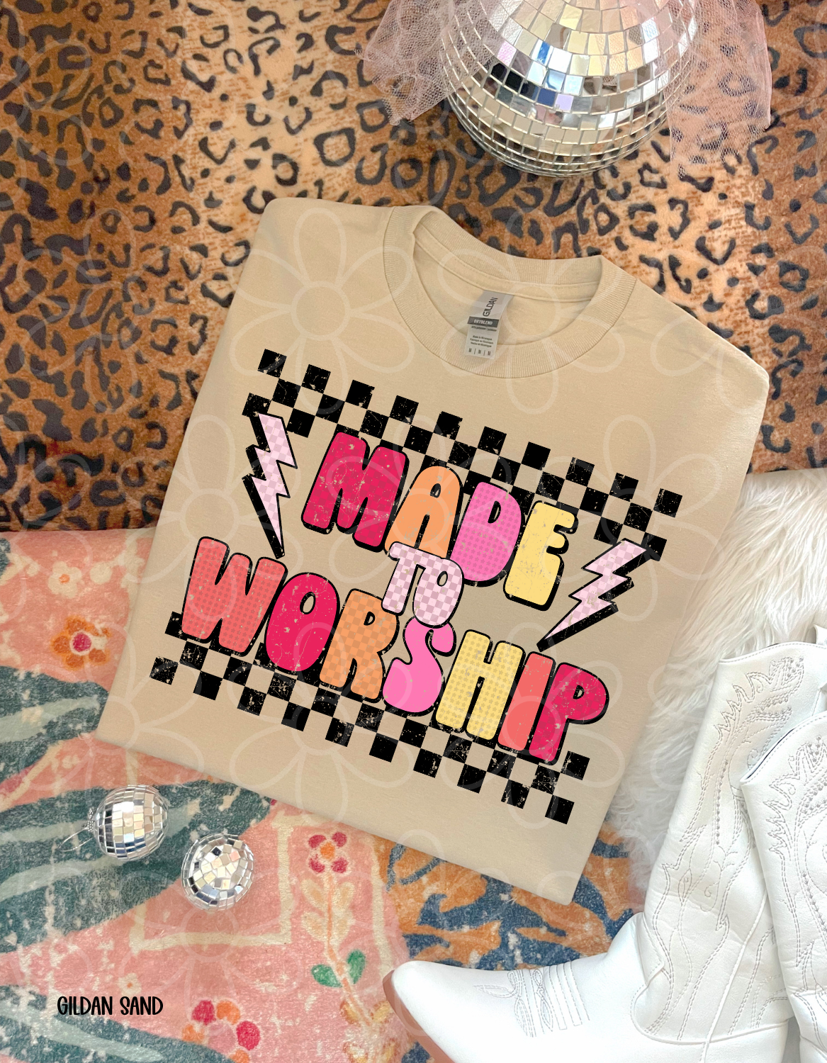Retro Made To Worship Completed Tee