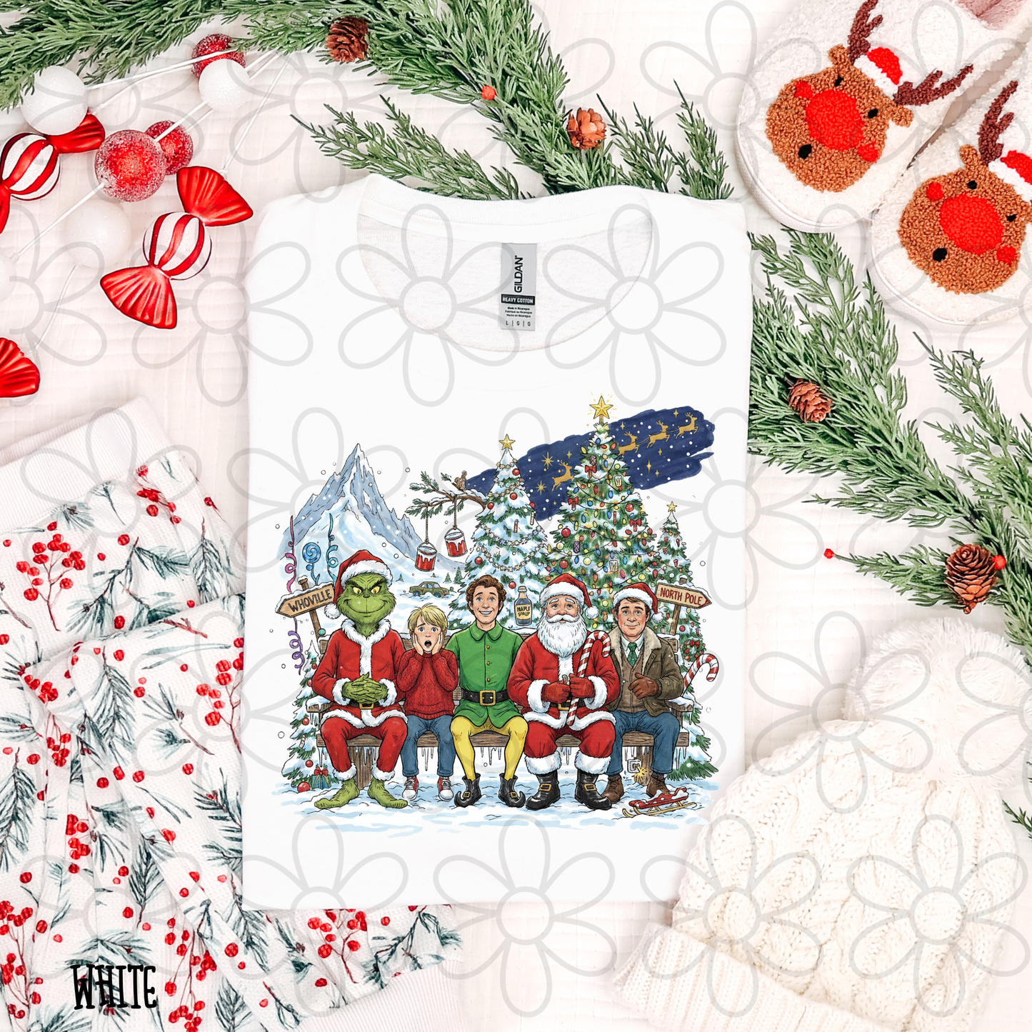 Santa Christmas Characters Kids Completed Tee