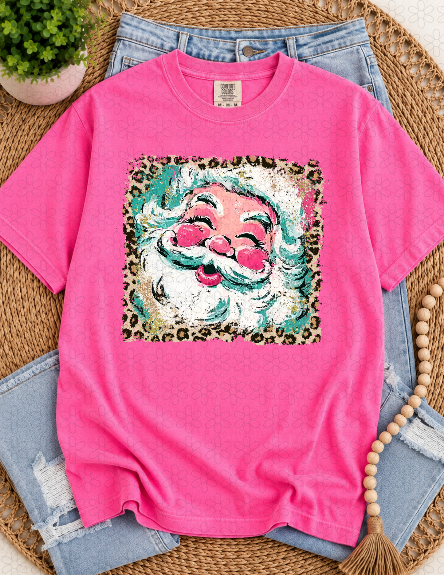 Santa leopard DTF Transfer