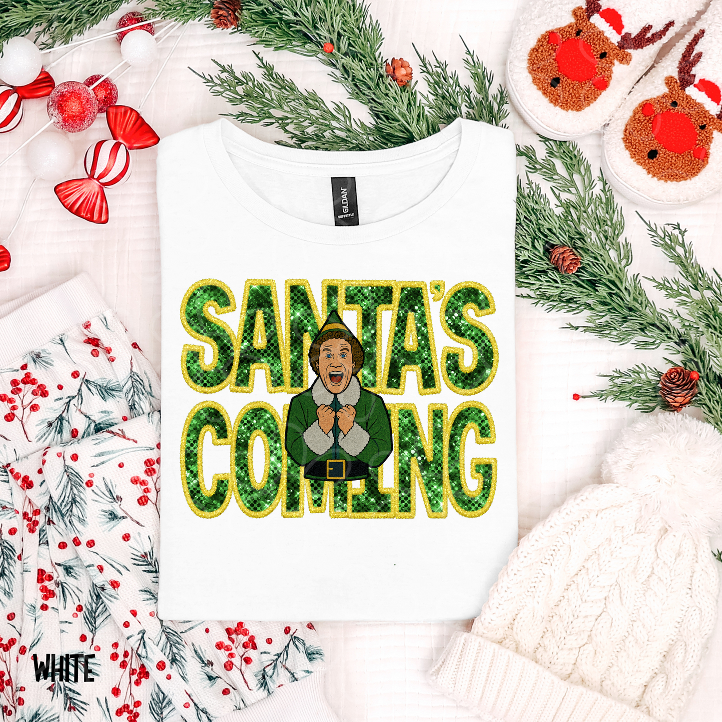 Santa's Coming Elf DTF Transfer