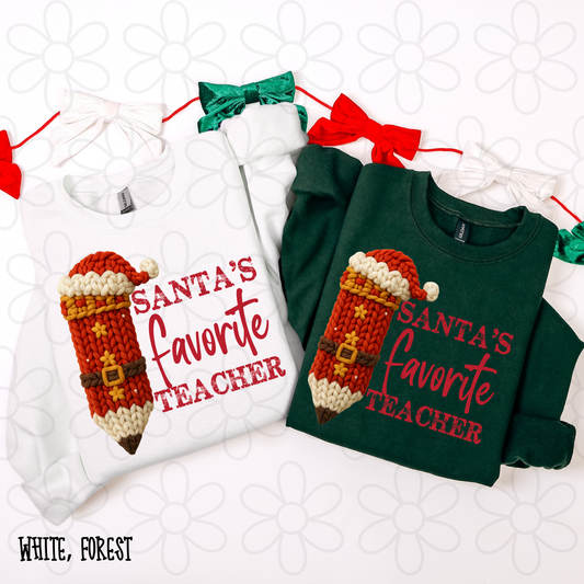 Santa's Favorite Teacher DTF Transfer