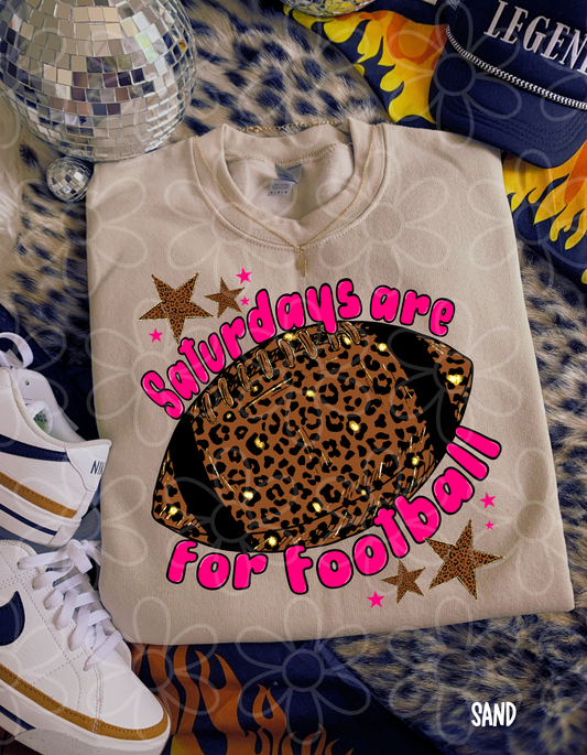 Saturdays Are For Football Pink Leopard DTF Transfer