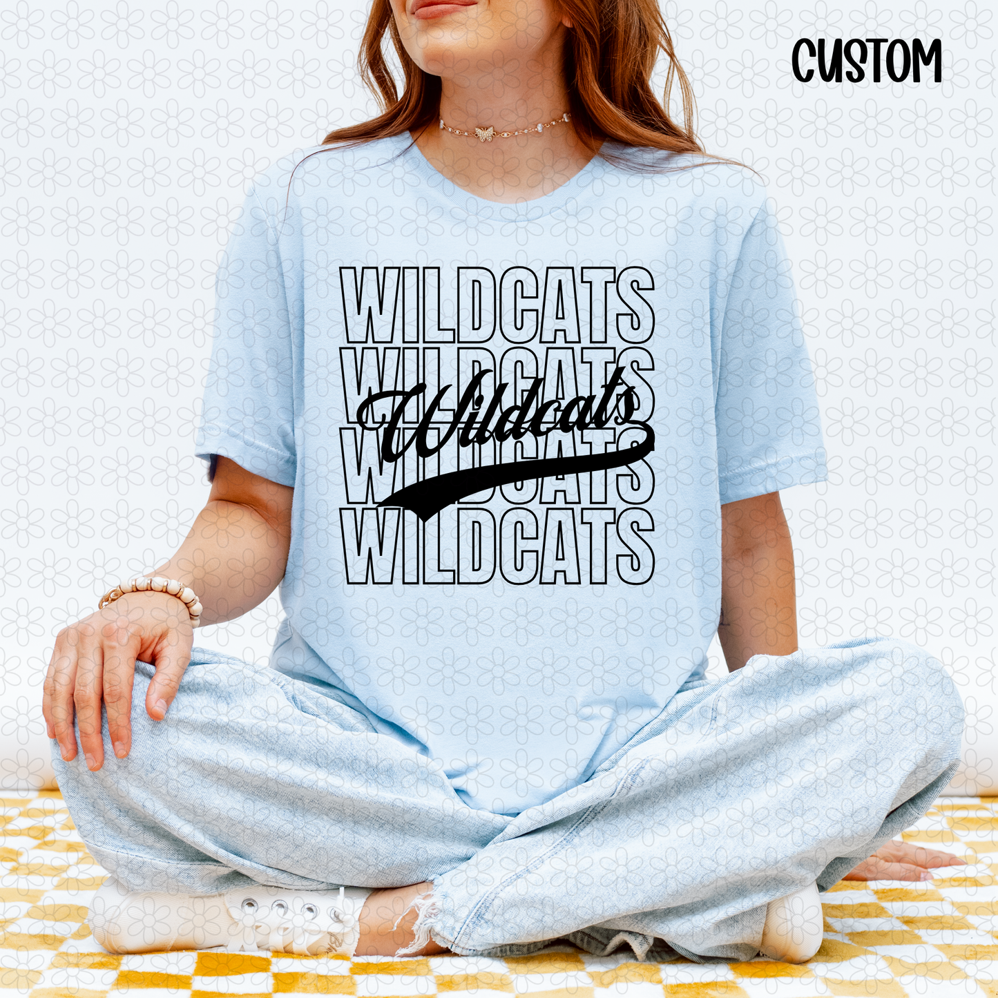 School Spirit Stacked Mascot- CUSTOM Any Color DTF Transfer